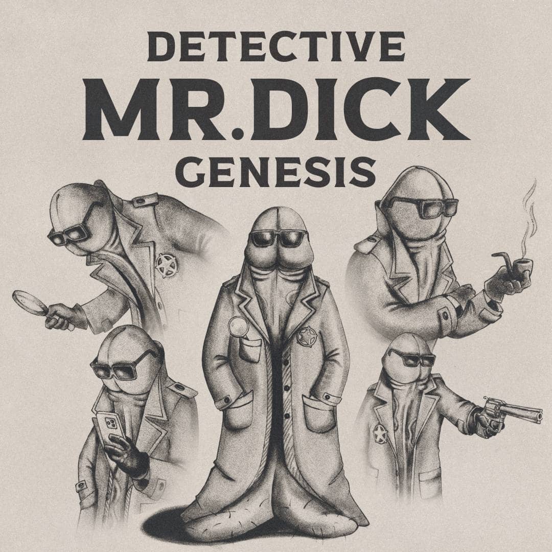 Parallax background image of Mr. Dick’s noir silhouette profile