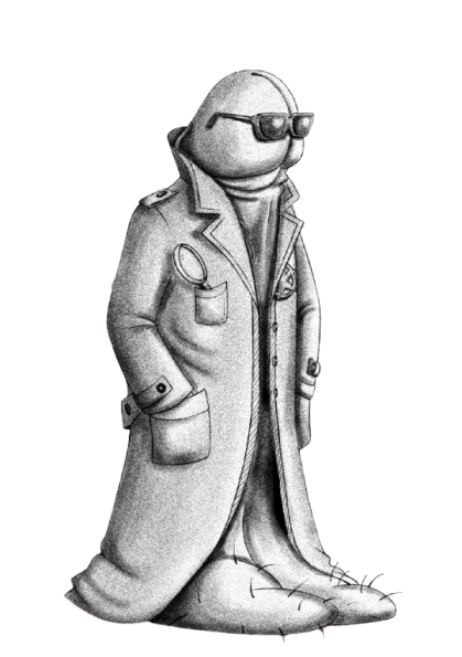 Detective Mr. Dick logo - faceless noir detective emblem