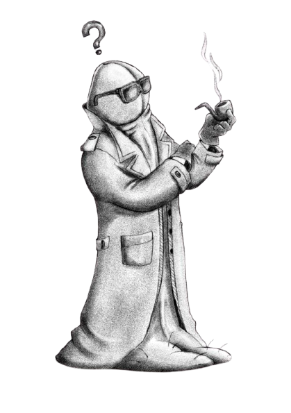 Mr. Dick thinking and smoking a pipe, lost in absurd thoughts